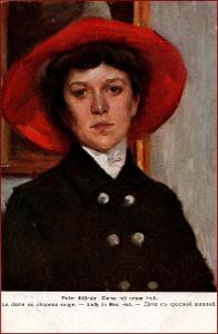 Žena * klobouk, šaty, portrét, umělecká * M6131