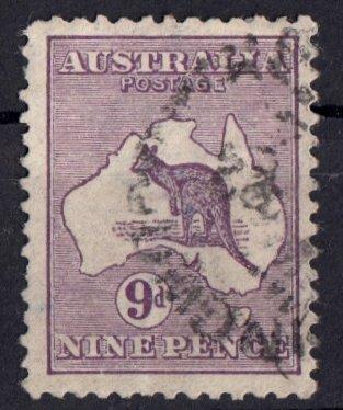 Austrálie 1913 ʘ/ Mi. 12 ,  mapa , klokan , /L22/