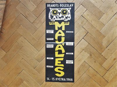 MAJÁLES 1966 BRANDÝS BOLESLAV DIVADLO APPOLO GOTT ŠTAIDL S+H 84x30,5cm