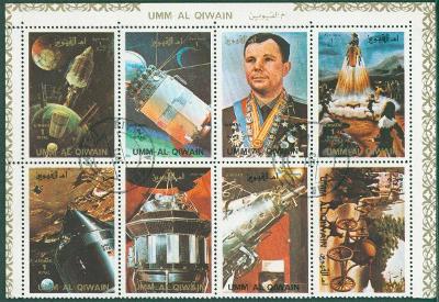 5A48 Aršík- AL QIWAIN- vesmír, Gagarin, rakety, razítkovaný