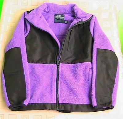 Dívčí fleecová fialovo-černá bunda - 4/5 let, vel. 110/116 - z USA