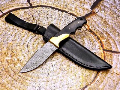 165/ Damaškový lovecký nůž. Rucni vyroba. MIKARTA MOSAZ