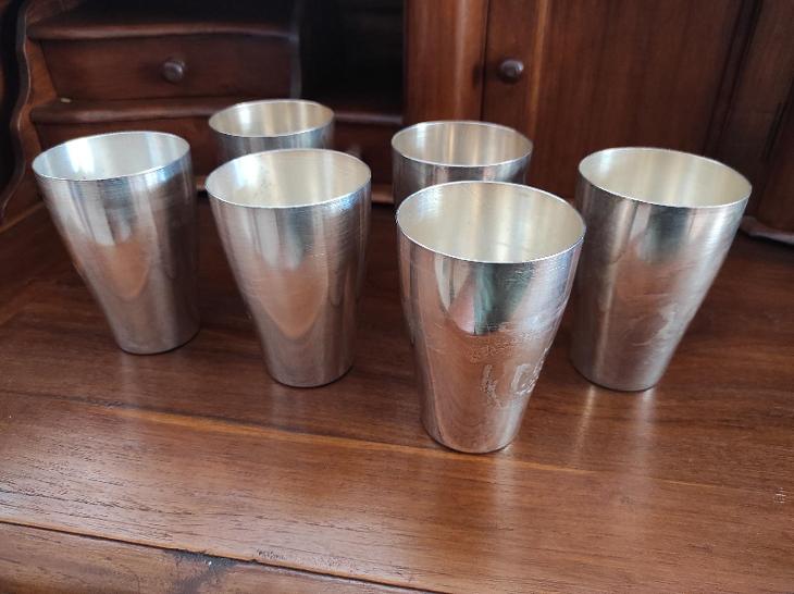 Stará krásná postříbřená souprava pohárů