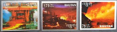 Bhutan metalurgie, 3ks známek karton - speciální známky
