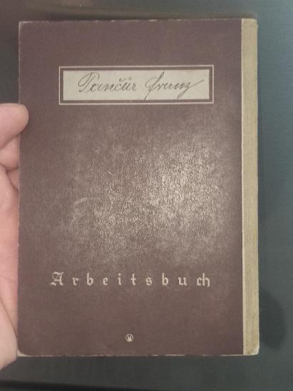 arbeitsbuch ww2 pracovní kniha  - Vojenské předměty Německo 1933-1945