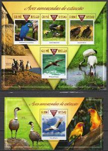 Guinea Bissau-Ohrožení ptáci 2015**  Mi.7885-7888+Bl.1372 / 26 €