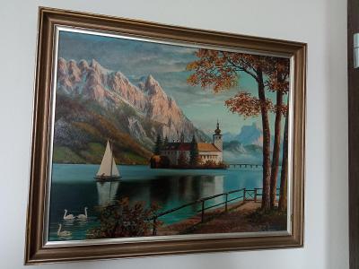 Obraz rakouského zámku ORT,malíř Grünschneder