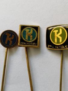 3 odznaky Křižík/ZPA (Košíře, 1977-1980 Netolice)