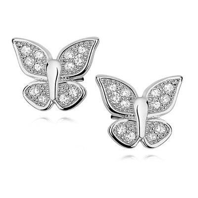 Náušnice stříbro 925/1000 Butterfly Cubic zirconia