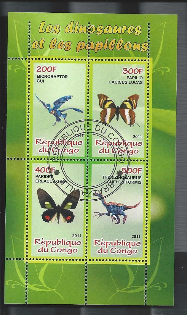 Kongo 2011 - dinosauři a motýli - Microraptor, Therezinosaurus