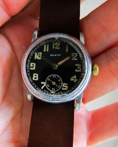 Starožitné švýcarské pilotní letecké hodinky Luftwaffe RELLUM funkční
