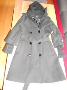 Kabát dámský flaušový s kapucí