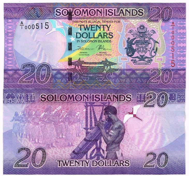 Šalamounovy ostrovy 20 dol P-34 2017 UNC