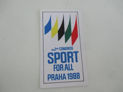 Samolepa 2th Congress Sport For All Praha 1988 ČSSR