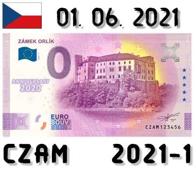 0 Euro Souvenir | ZÁMEK ORLÍK | CZAM | 2021 | ANNIVERSARY
