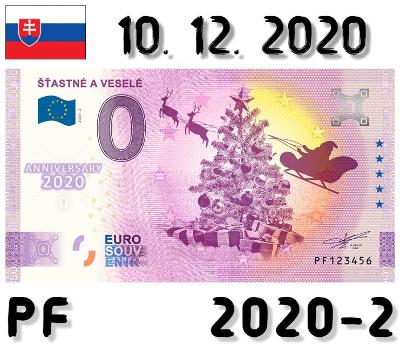 0 Euro Souvenir | ŠŤASTNÉ A VESELÉ | PF | 2020 | ANNIVERSARY