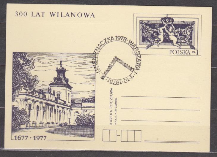 Polsko dopisnice - 300 let Wilanowa - příležitostné razítko