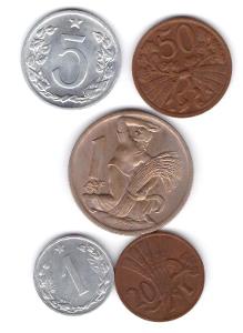 Různé mince