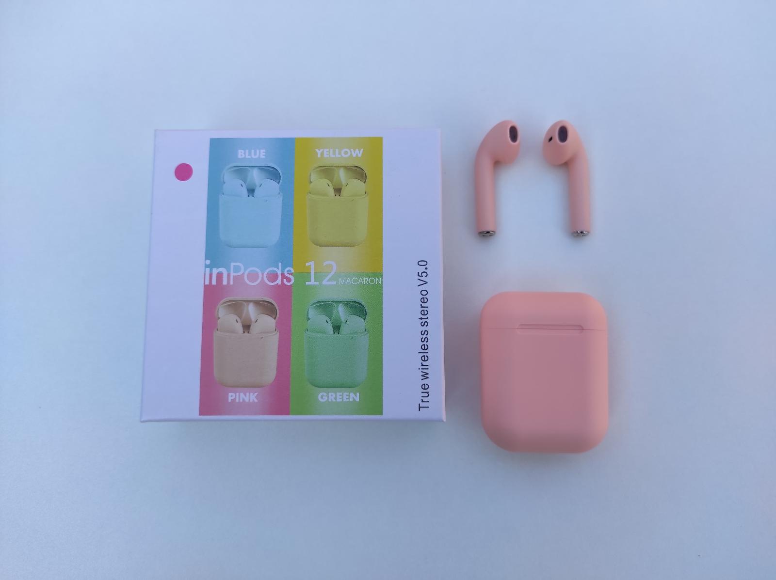 Nová růžová bezdrátová sluchátka bluetooth Inpods 12 pro Android a iOS - Mobily a chytrá elektronika