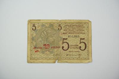 5 dinar / 20 kruna 1919 s C