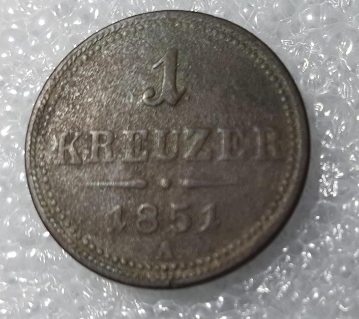 Krejcar 1851 Mince 1Kr. - Franz Joseph I Kreuzer - Numismatika