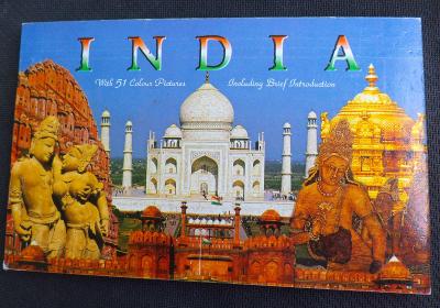 Indie - NÁDHERNÝCH  51 ks  pohlednic (oddělitelné) - z celé Indie