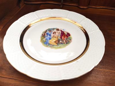 Starý krásný klubový talíř 3 gracie - porcelán - THUN