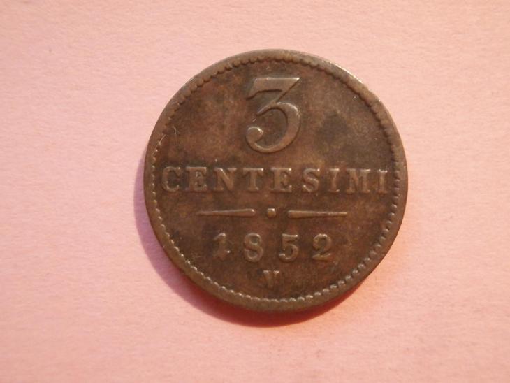 3 Centesimi 1852 V - Numismatika