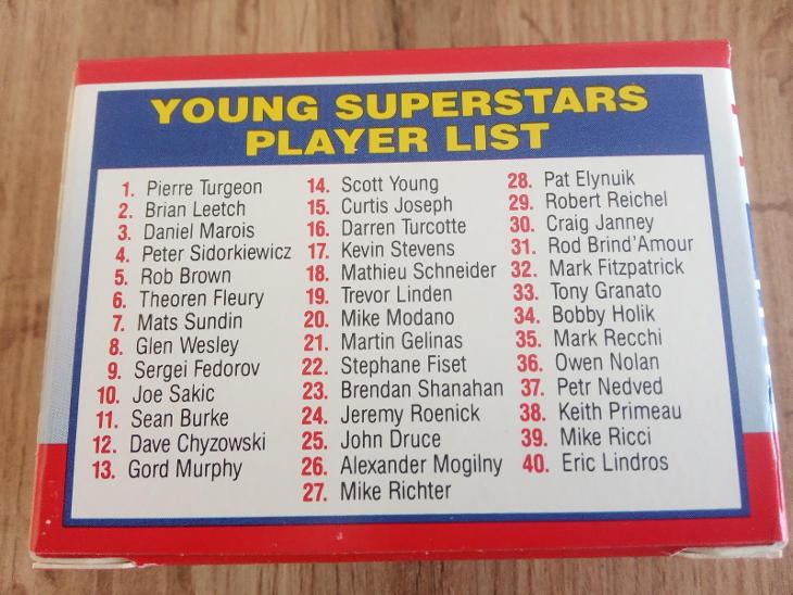 Box hokejových karet NHL - Score 1990 young superstar - Sportovní hokejové karty
