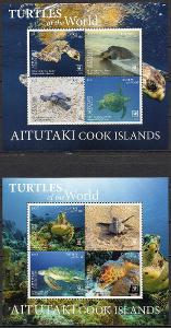 Aitutaki-Želvy 2020**  Mi.Bl.120-121 / 160 €