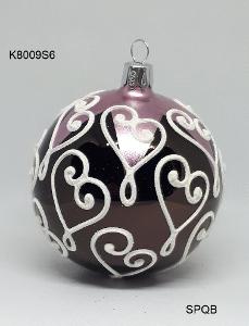 K8009S6 - koule 8, růžová/tmavá, 8cm