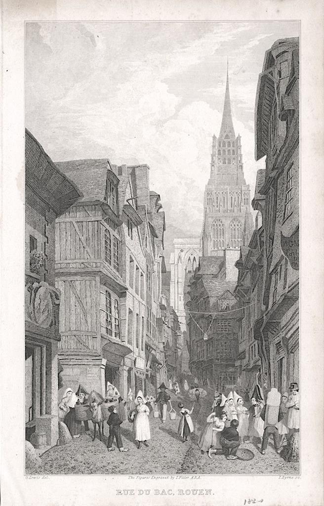 Rouen, Lewis, oceloryt, (1840) - Mapy a veduty Evropa