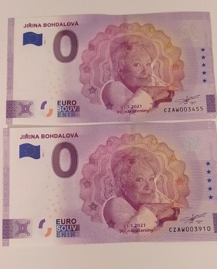 0 Euro Souvenir Česko 2021 - JIŘINA BOHDALOVÁ - Sběratelství
