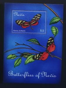 Nevis 2001 Bl.191 5,5€ Motýli a okrasný hmyz, Mechanitis