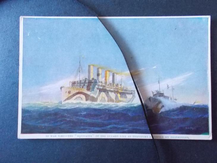 Britanie Anglie parník Aquitania dne již neexistuje jako Titanic  - Pohlednice