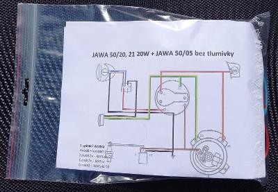 elektroinstalace JAWA 50/20,21 20W + JAWA 05 bez tlumivky