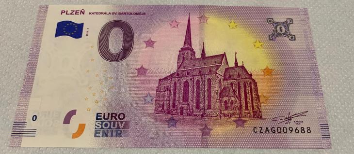 0 Euro Souvenir bankovka Plzeň
