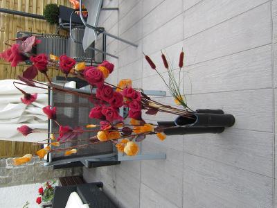 NÁDHERNÉ UMĚLÉ KVĚTINY 100cm v bambusovém květináči