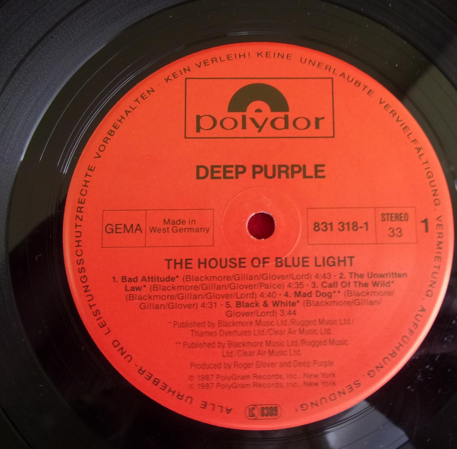 💥 LP: DEEP PURPLE - THE HOUSE OF BLUE LIGHT (NM) 1.press West Germany - LP / Vinylové desky