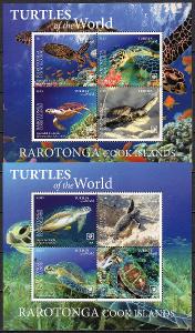 Rarotonga-Želvy 2020**  Mi.Bl.6-7 / 160 €
