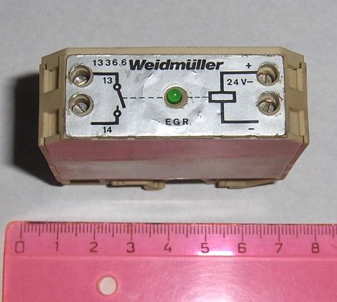relé na DIN lištu s indikací Weidmuller EGR 1336.6 24VDC odzkoušené - Elektronické součástky
