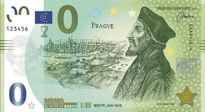 0 MEMO EURO JAN HUS 2021 Memoeuro bankovka 0 Euro