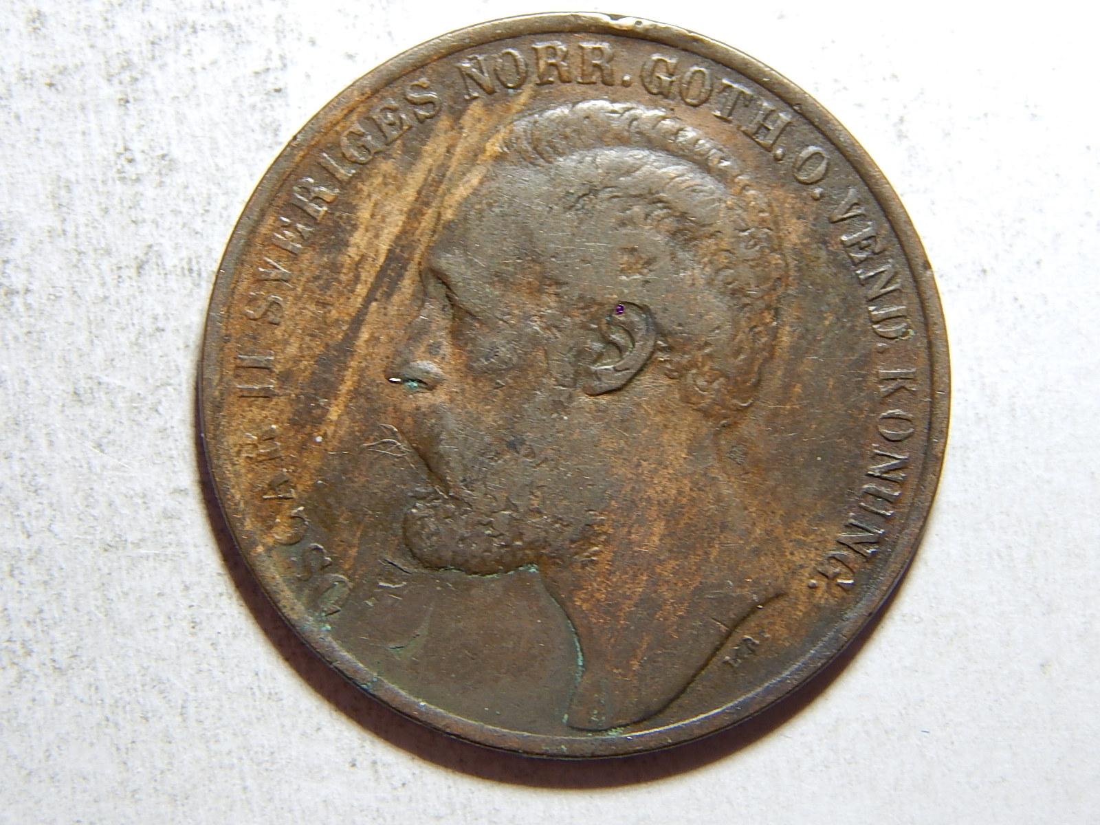 Švédsko 5 Öre 1873 Carl XV. VÁCNÝ VF-XF č35642 - Numismatika