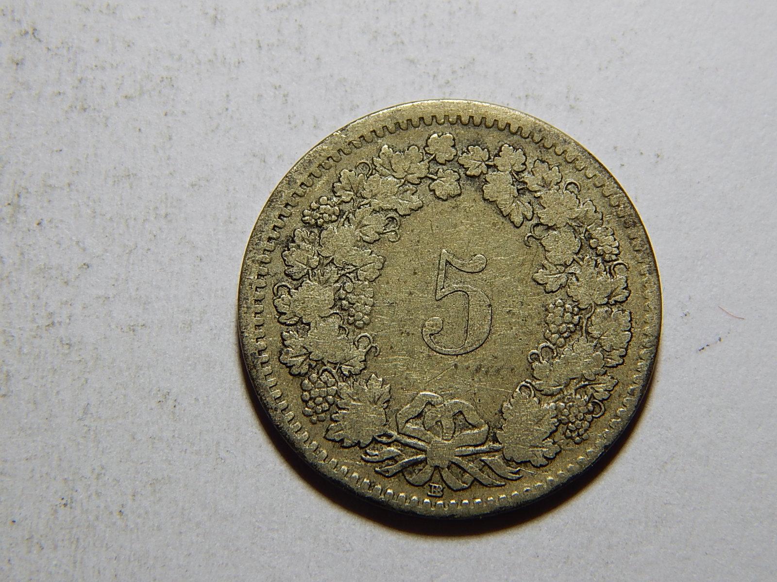 Švýcarsko 5 Rappen 1850 BB VF č35619 - Numismatika