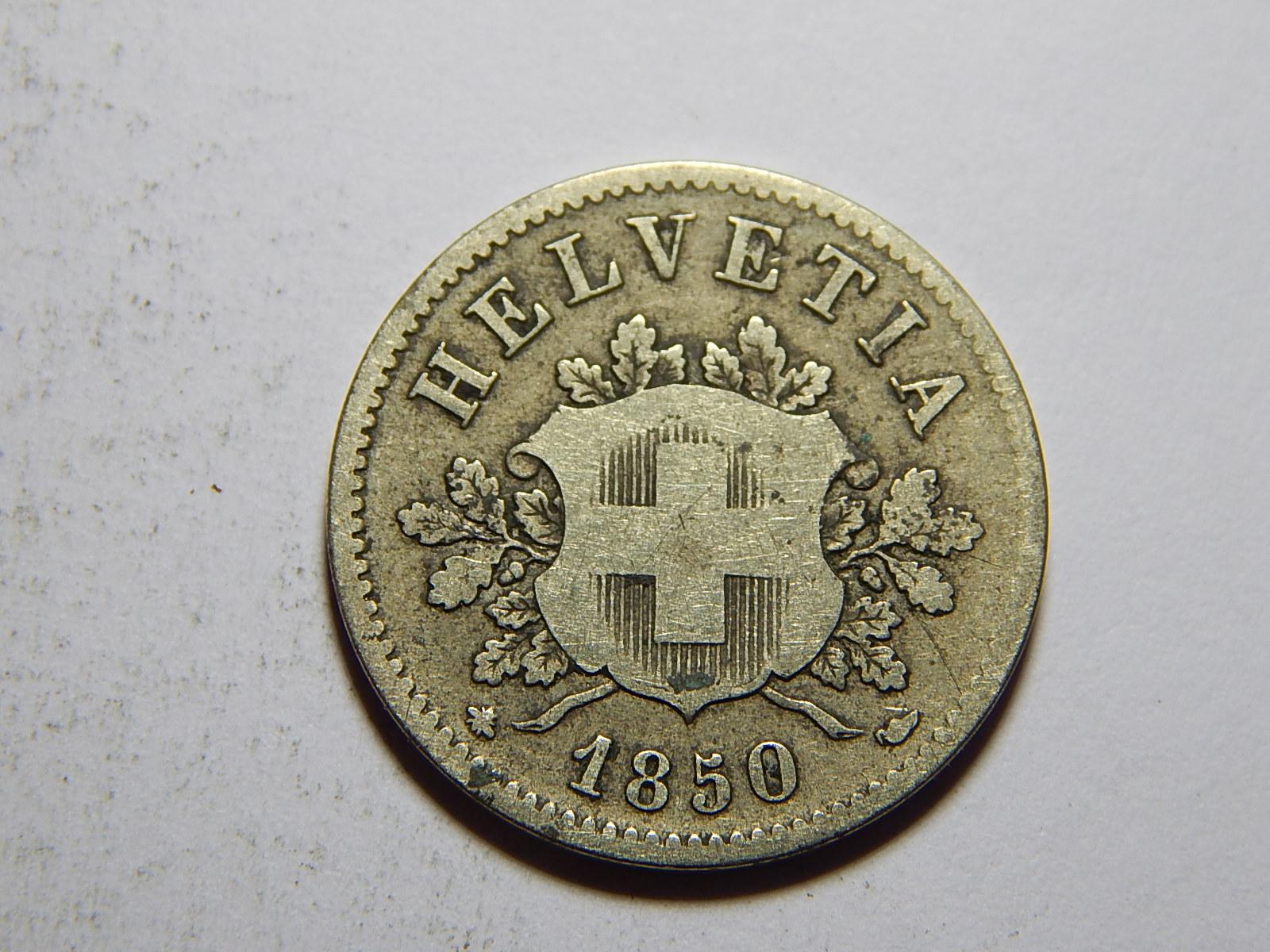Švýcarsko 10 Rappen 1850 BB VF č35601 - Numismatika