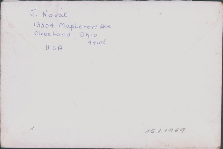 20B189 USA - Cleveland Ohio / Karel Macháček, Chotěboř- PERFÍN u všech