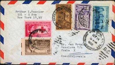 20B211 USA dopis na znalce známek- Jan Mrňák- New York/ Praha