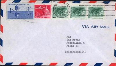 20B215 USA dopis na znalce známek- Jan Mrňák- New York/Praha,mimořádné