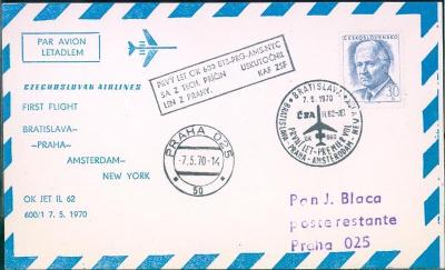 10L178 Letecky- Praha letiště- Amsterodam, New York , Bratislava IL 62