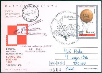 10L380 Letecký dopis Poznaň, Polsko - filatelistická výstava 1980  